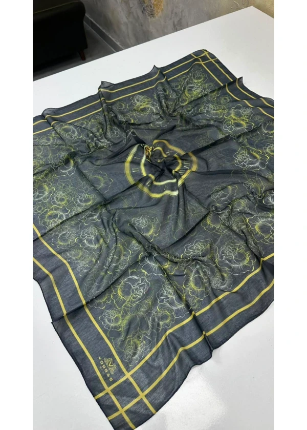 Gold Zaman Dikişli Eşarp Yazma