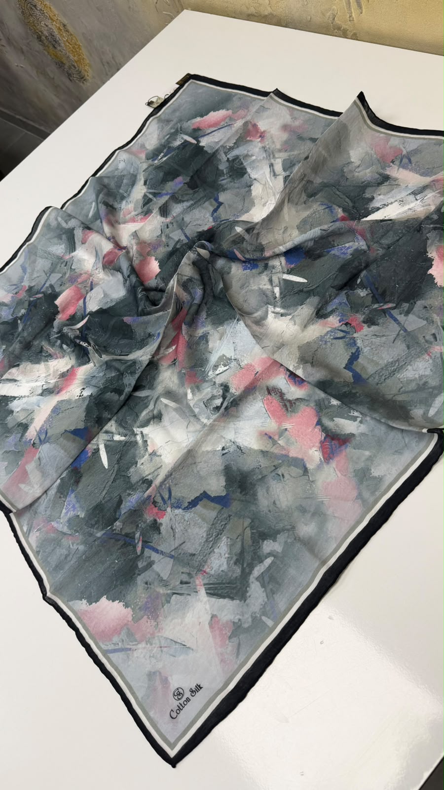 Cotton Silk Mercan Viskon Eşarp Yazma