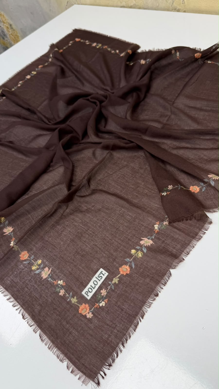 Polo İst Empirme Cotton Eşarp Yazma