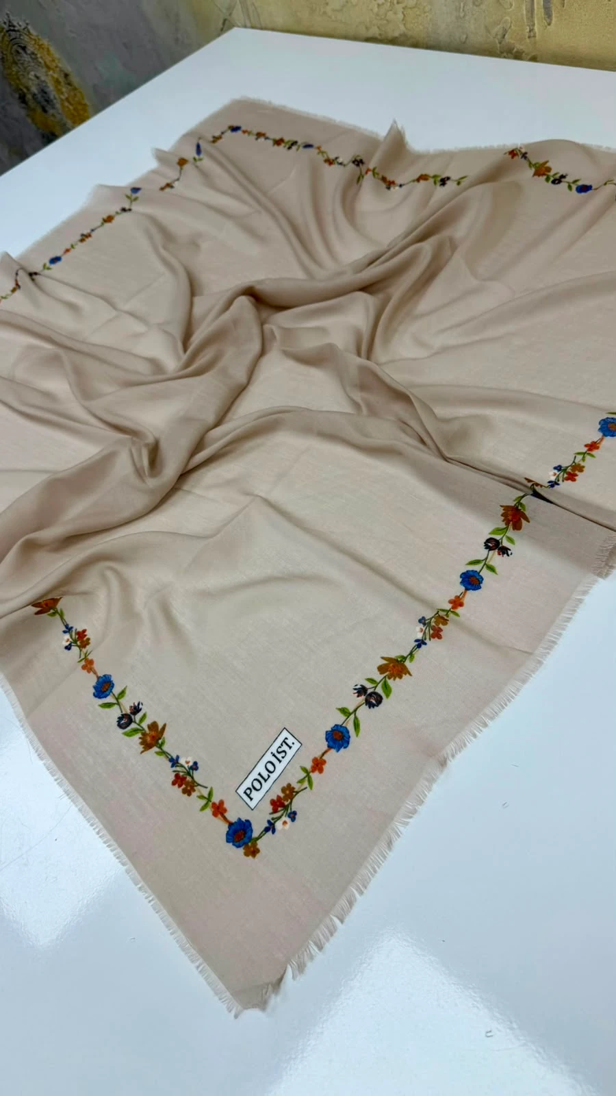 Polo İst Empirme Cotton Eşarp Yazma
