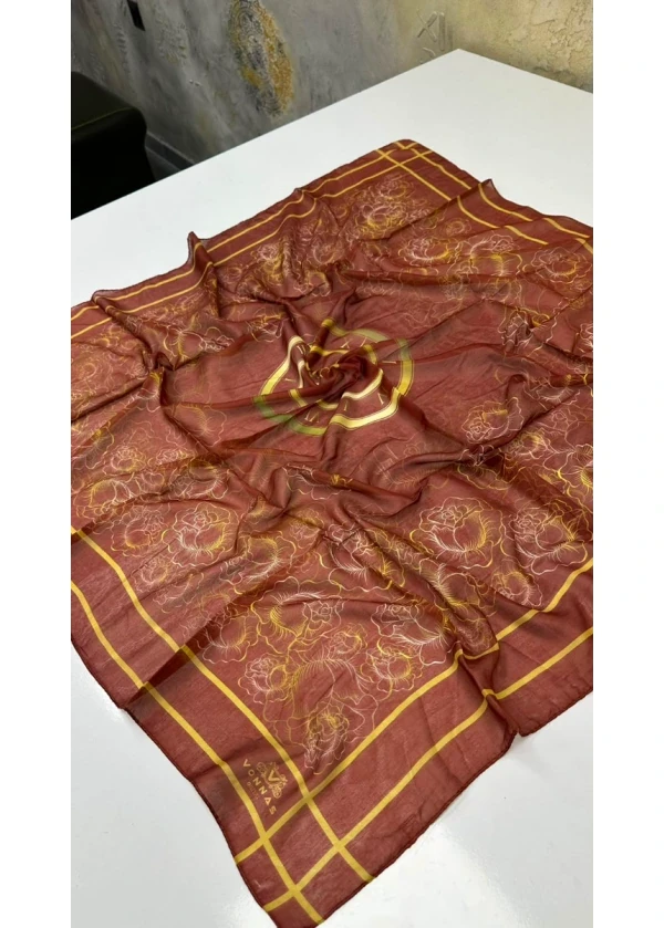 Gold Zaman Dikişli Eşarp Yazma