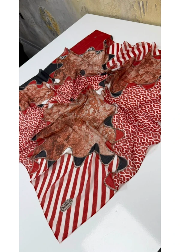 Yasemin Modern Çizgili Dikişli Yazma