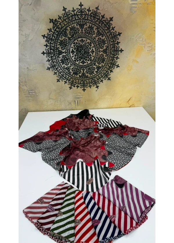 Yasemin Modern Çizgili Dikişli Yazma