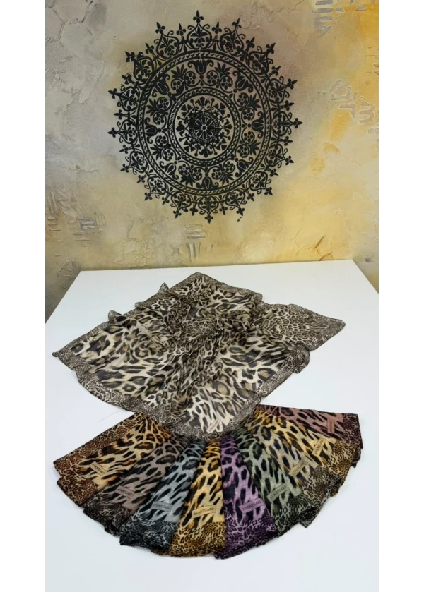Avantgard Doğa Desenli Dikişli Eşarp Yazma