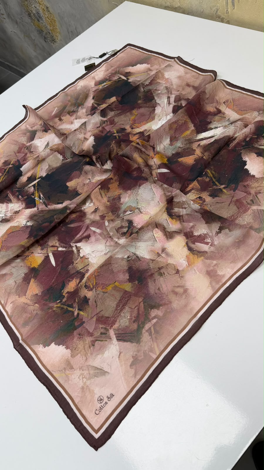 Cotton Silk Mercan Viskon Eşarp Yazma