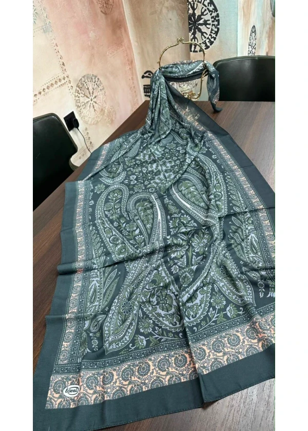 Firuze Lorenda Desenli Soft Pamuk Şal