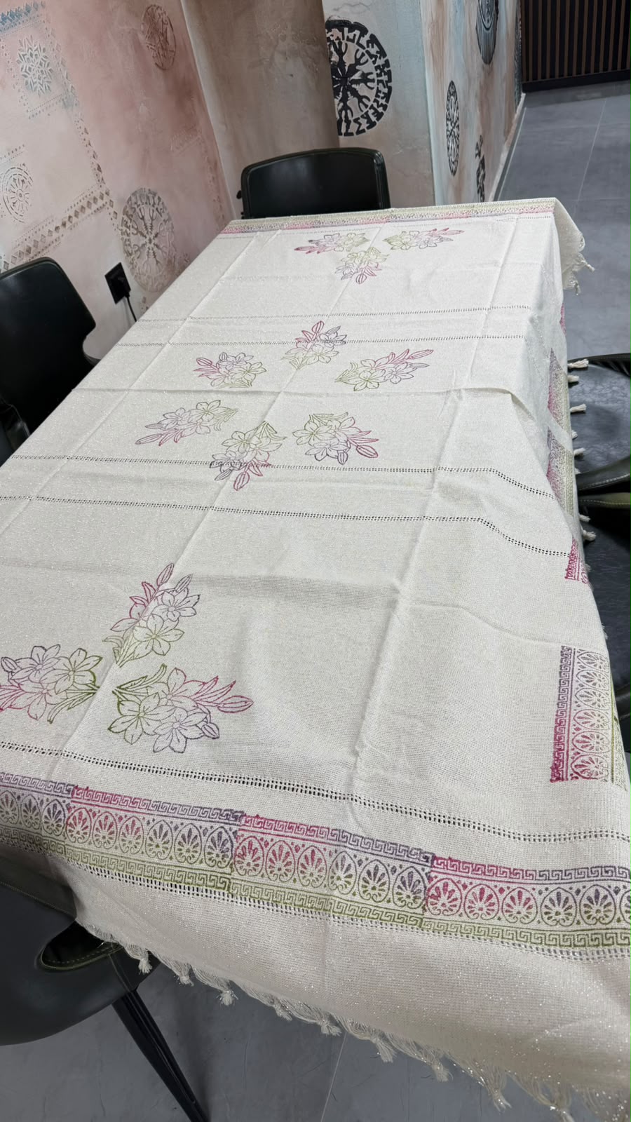 Özel Dokuma Kumaş Dikdörtgen Masa Örtüsü Serisi