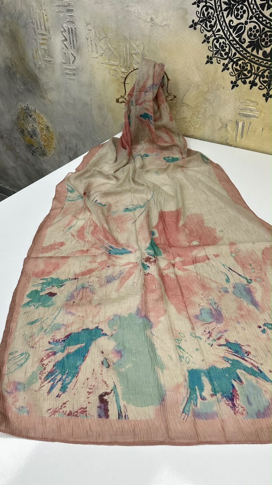 Levid’or Pastel Renkler Desenli Müslin Şal