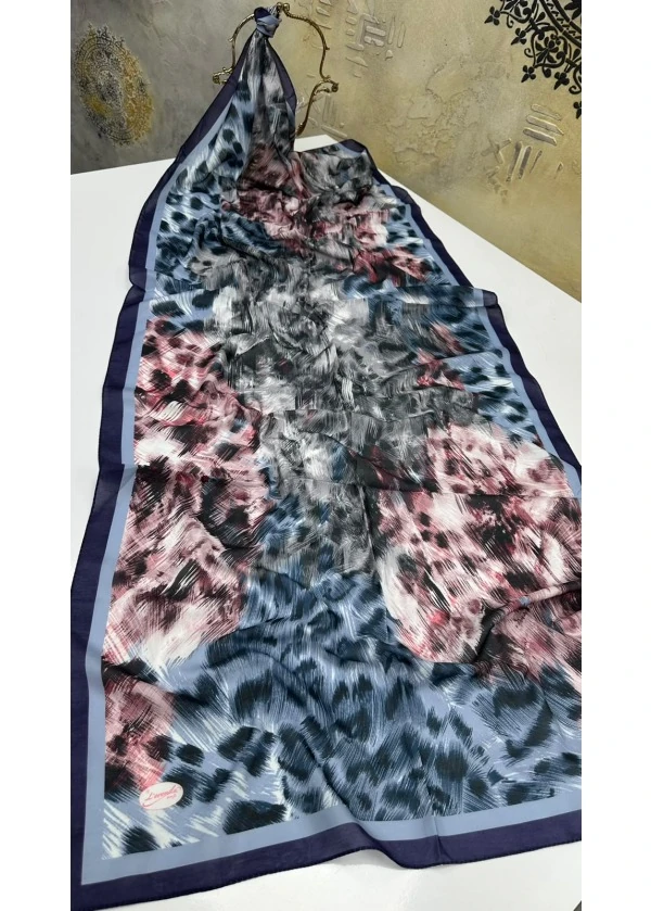Leopar Desen Pamuk Soft Şal
