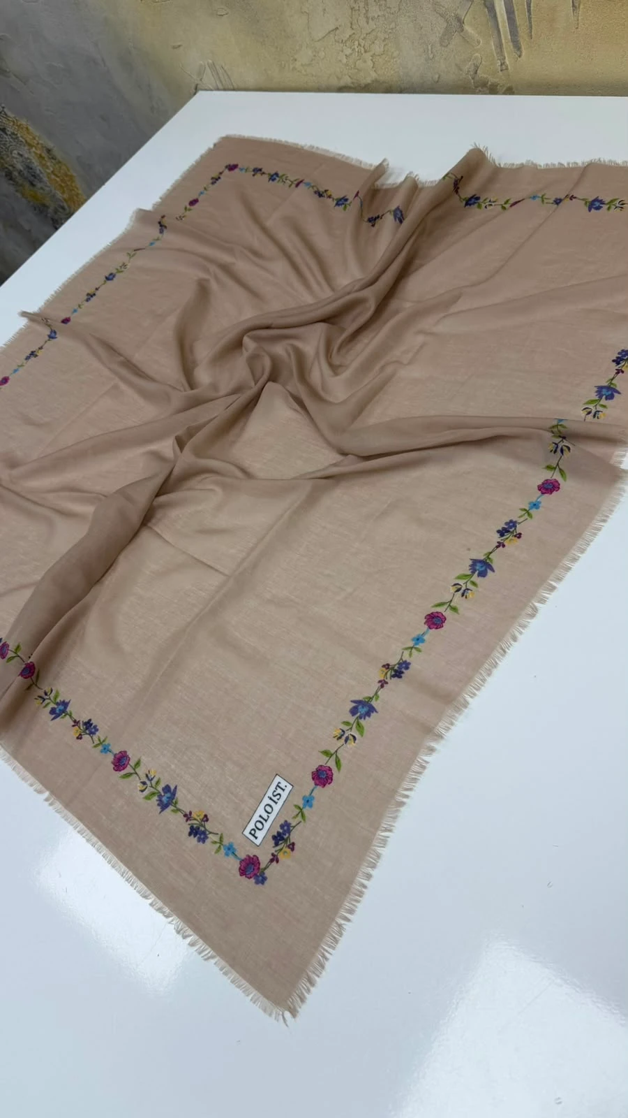Polo İst Empirme Cotton Eşarp Yazma