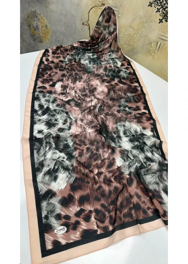 Leopar Desen Pamuk Soft Şal