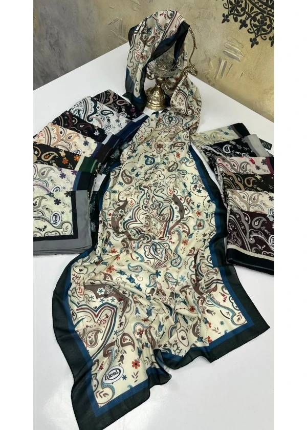 Çiçek Desen Pamuk Soft Şal