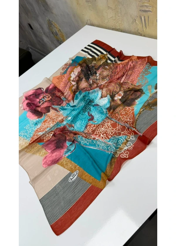 Yasemin Gül Desenli Dikişli Yazma