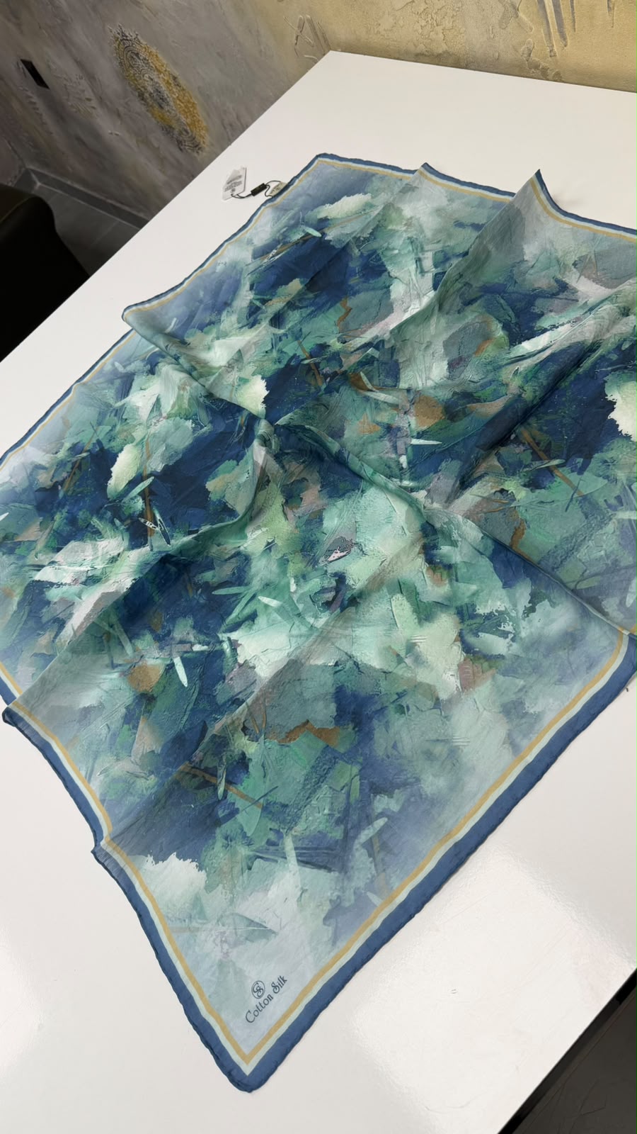Cotton Silk Mercan Viskon Eşarp Yazma