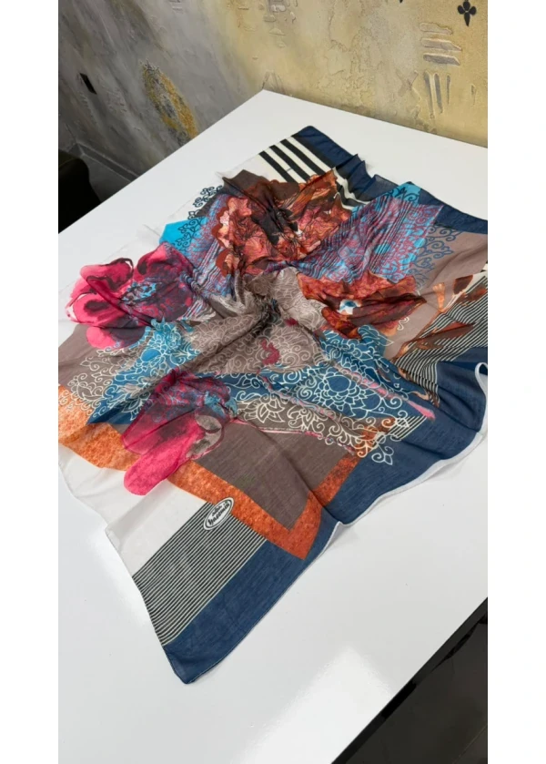 Yasemin Gül Desenli Dikişli Yazma