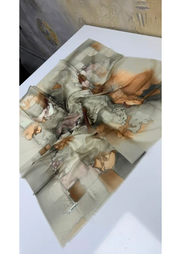 Lorenda Asude Empirme Cotton Eşarp Yazma