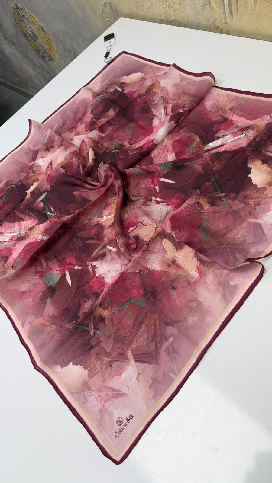 Cotton Silk Mercan Viskon Eşarp Yazma