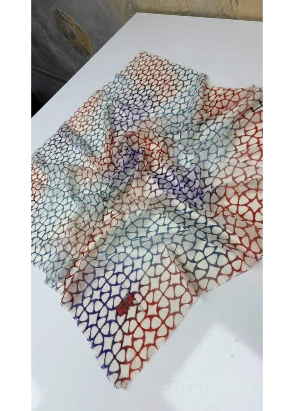 Kafes Flamlı Pamuk Eşarp Yazma