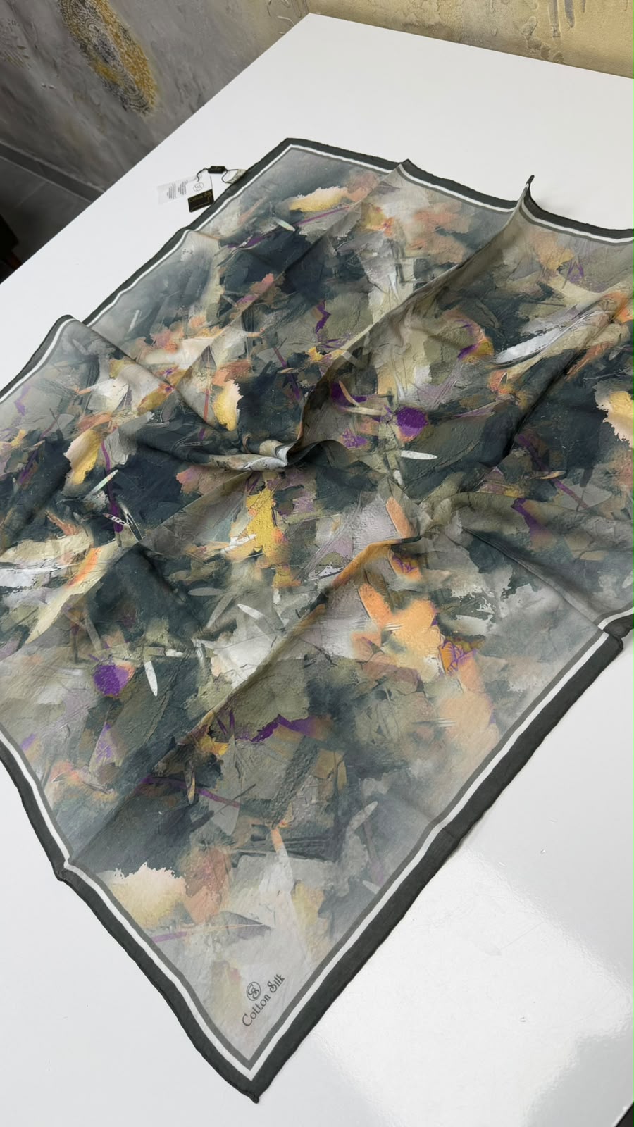 Cotton Silk Mercan Viskon Eşarp Yazma