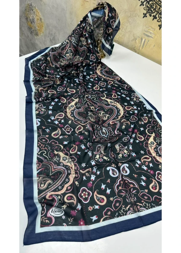 Çiçek Desen Pamuk Soft Şal