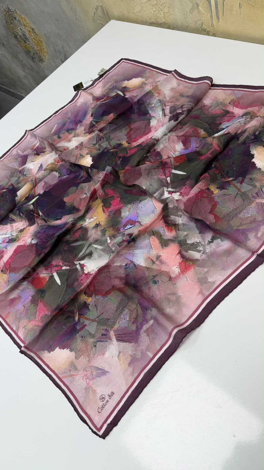 Cotton Silk Mercan Viskon Eşarp Yazma