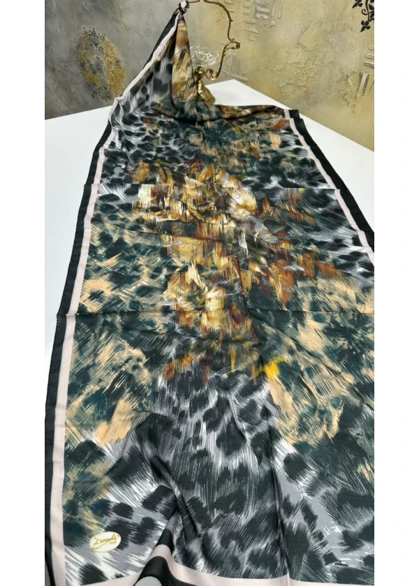 Leopar Desen Pamuk Soft Şal
