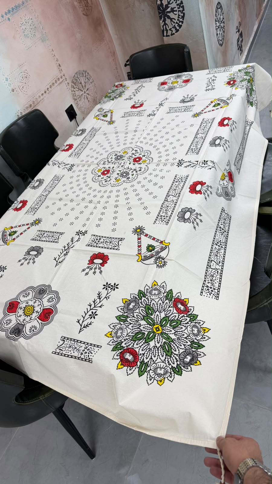 El Boyama Dikdörtgen Masa Örtüsü