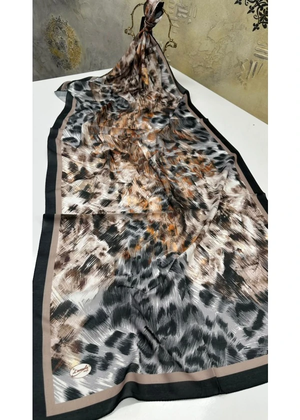Leopar Desen Pamuk Soft Şal