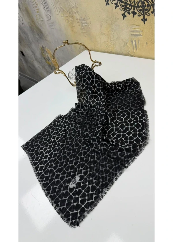 Kafes Flamlı Pamuk Eşarp Yazma