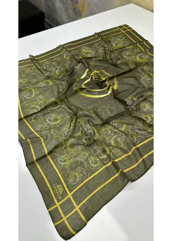 Gold Zaman Dikişli Eşarp Yazma