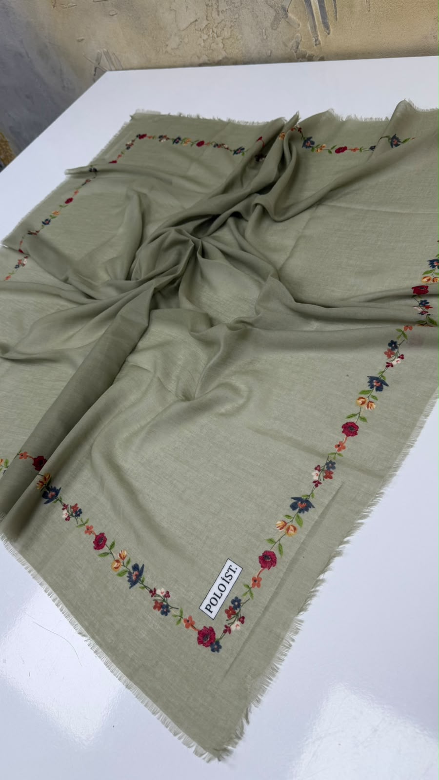Polo İst Empirme Cotton Eşarp Yazma