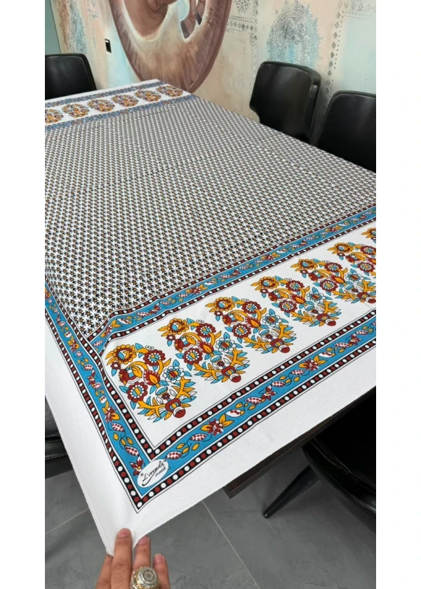 Lorenda Reaktif Dikdörtgen Masa Örtüsü Hamamiye Desen