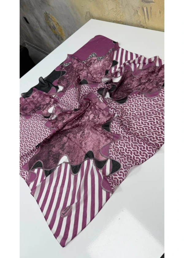 Yasemin Modern Çizgili Dikişli Yazma