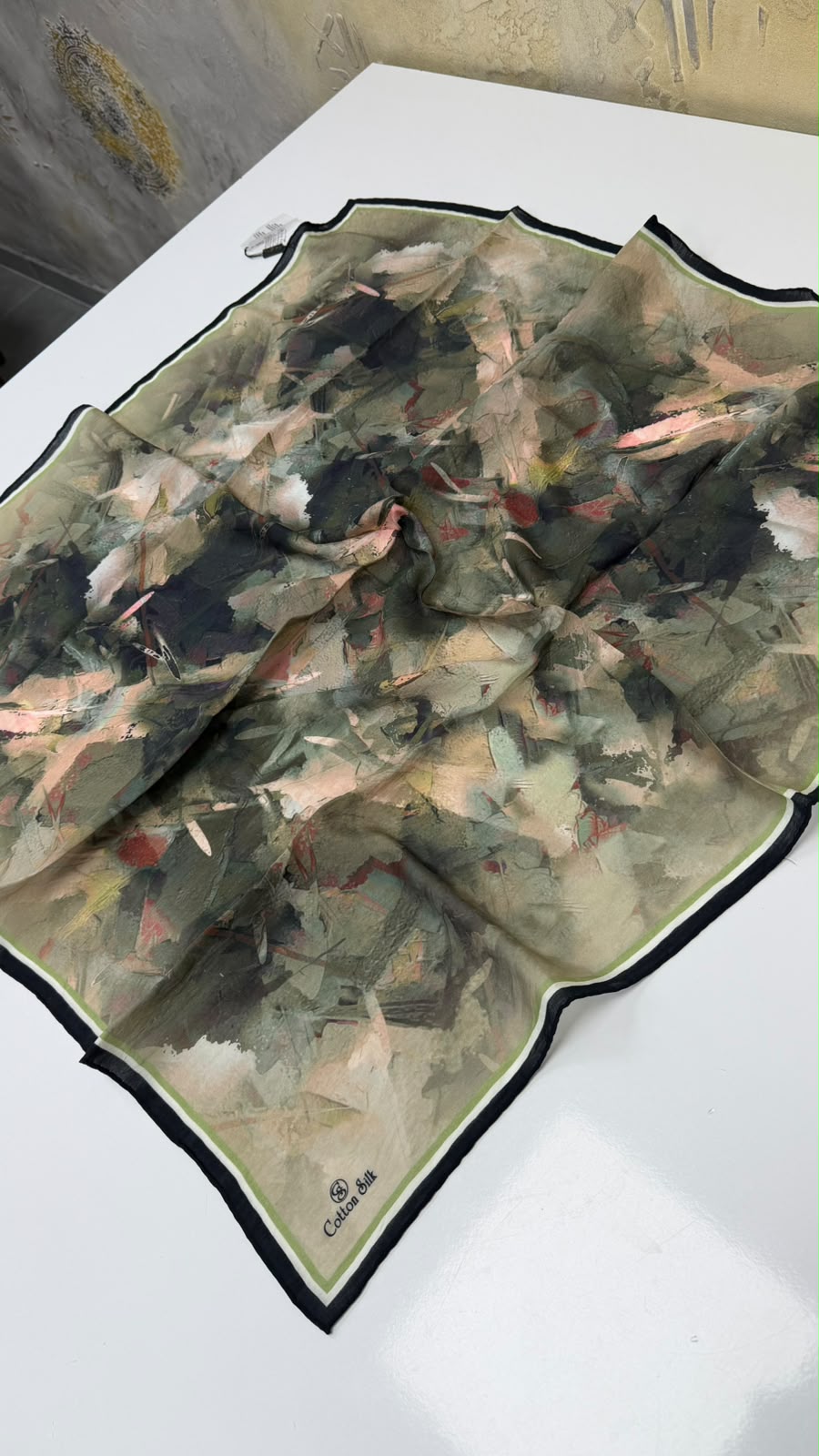 Cotton Silk Mercan Viskon Eşarp Yazma