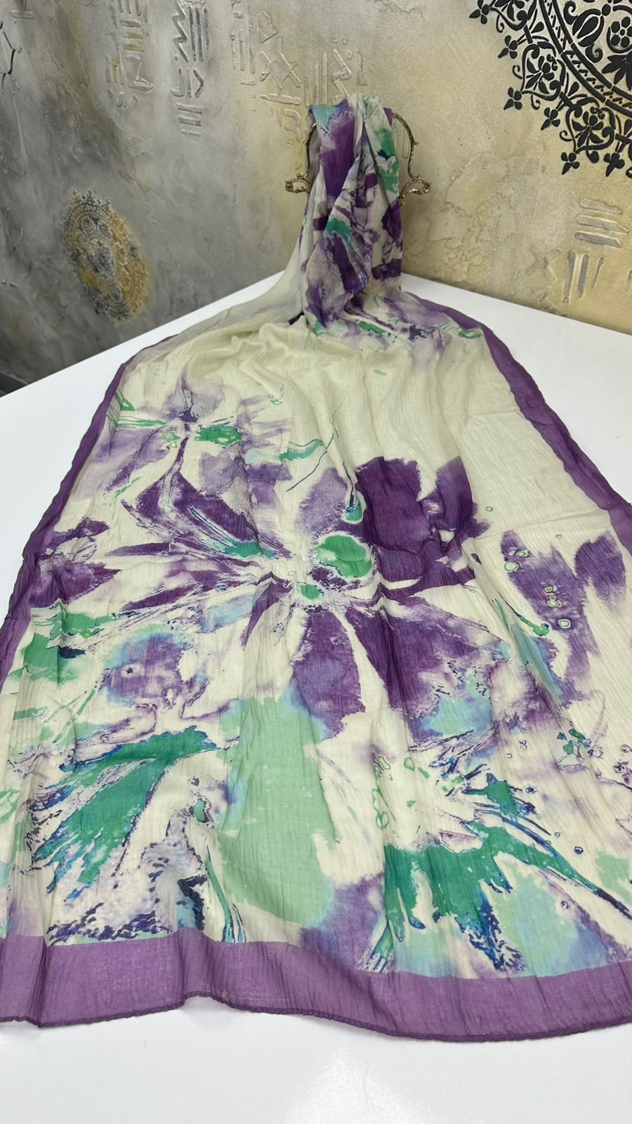 Levid’or Pastel Renkler Desenli Müslin Şal