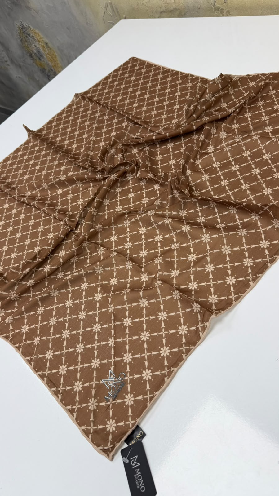 Mono Kareli Organik Soft Eşarp