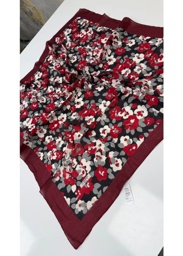 Mix Çiçek Desenli Kraş Pamuk Eşarp