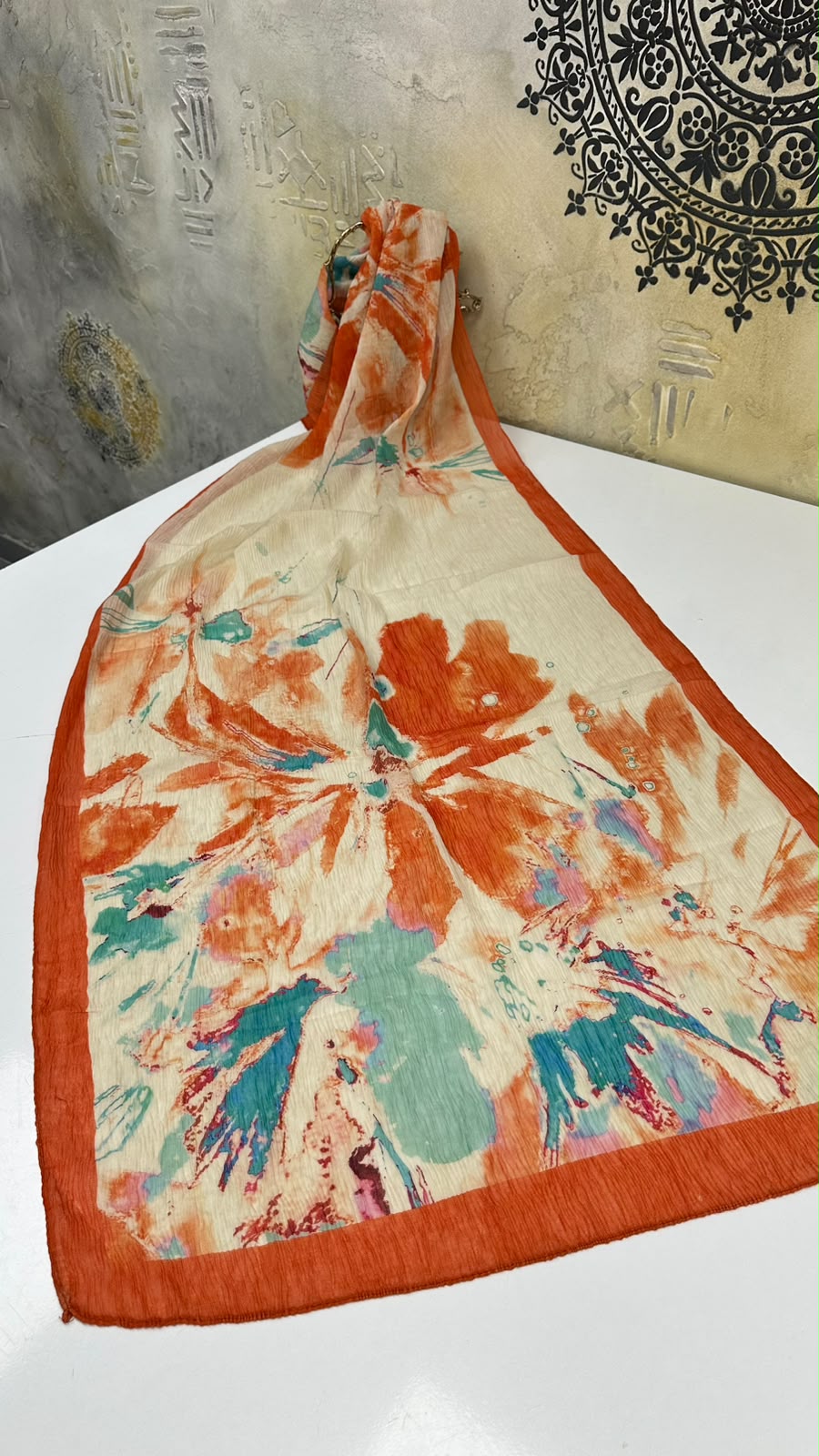 Levid’or Pastel Renkler Desenli Müslin Şal