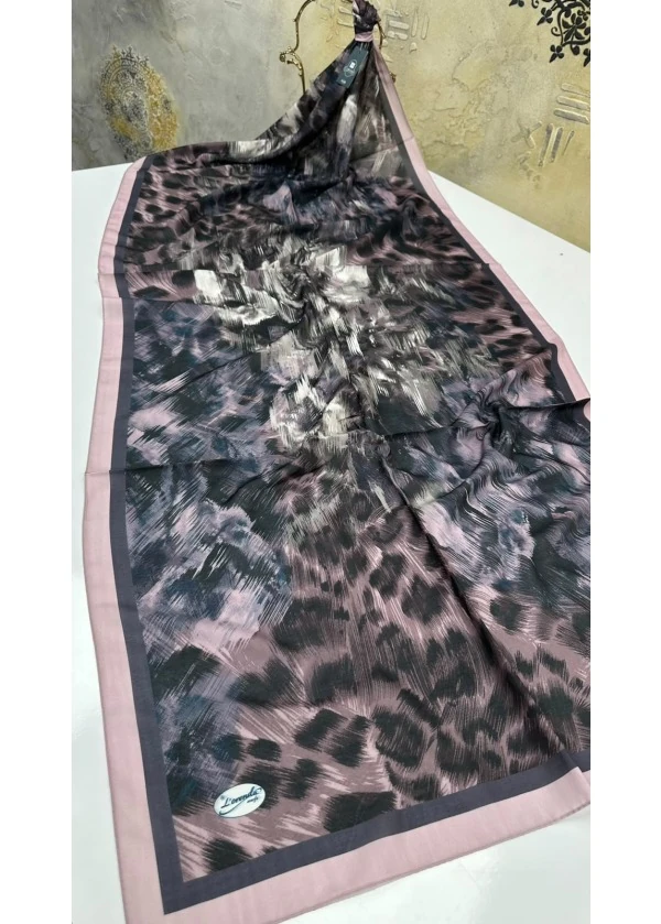 Leopar Desen Pamuk Soft Şal