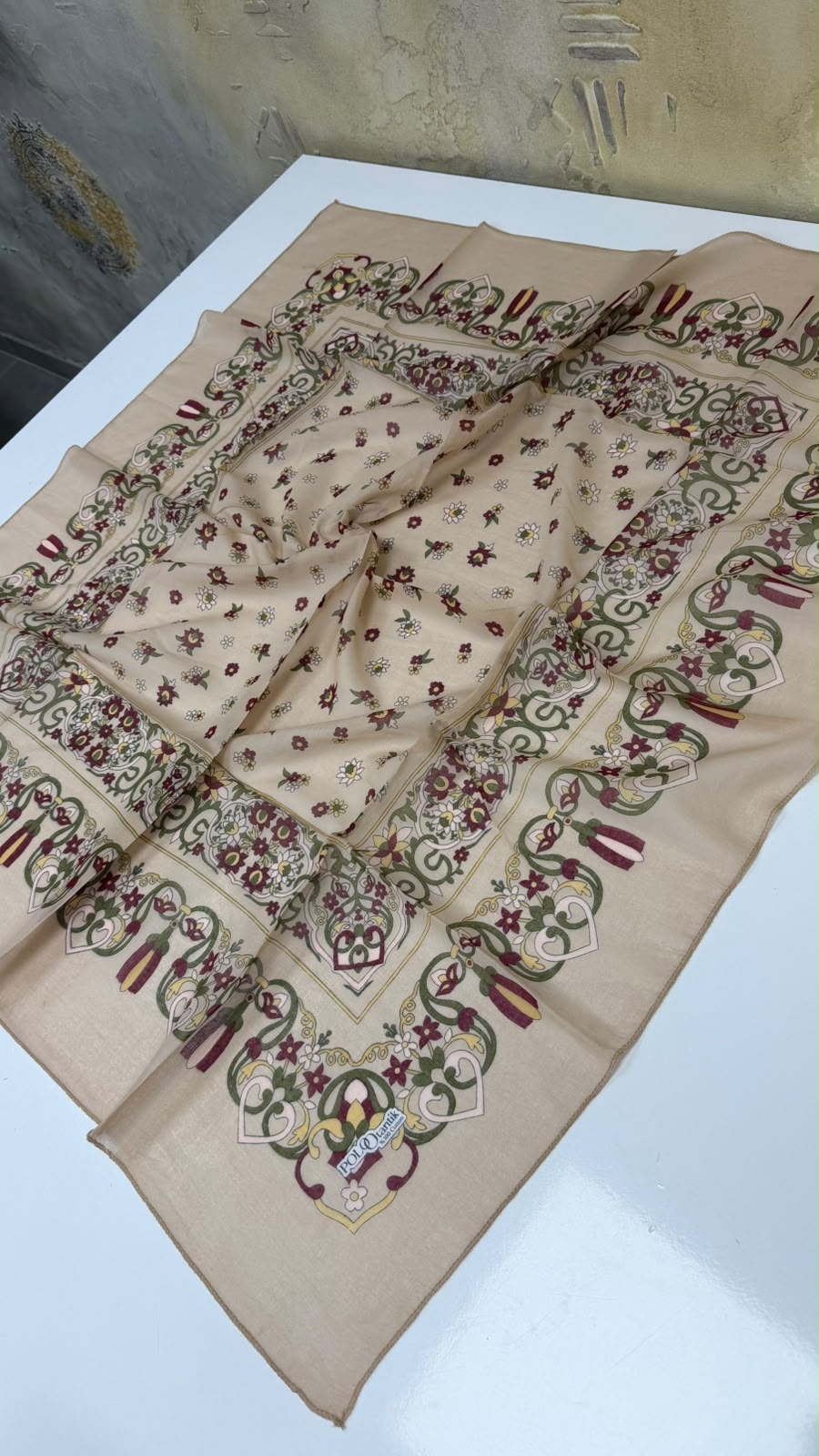 Lorenda Otantik Organik %100 Pamuklu Eşarp Yazma Adile