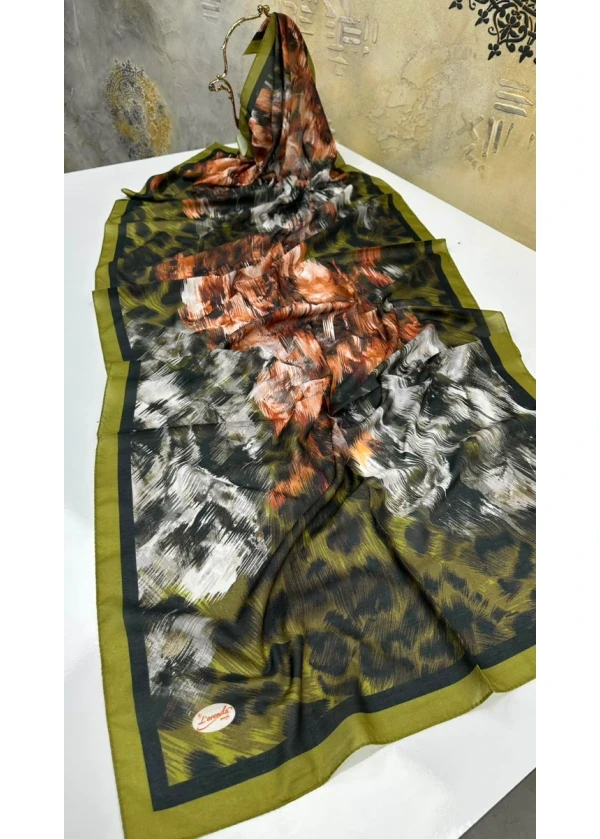 Leopar Desen Pamuk Soft Şal