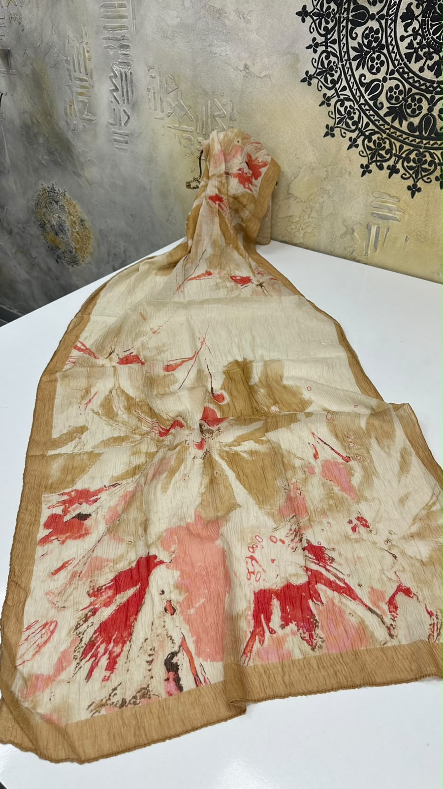 Levid’or Pastel Renkler Desenli Müslin Şal