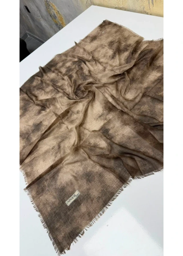 Sinem Buğulu Desen Empirme Cotton Eşarp Yazma