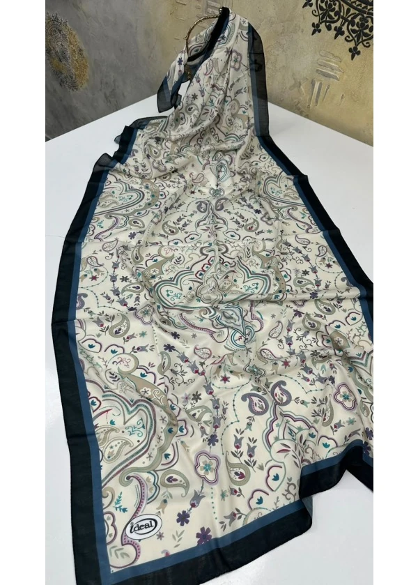 Çiçek Desen Pamuk Soft Şal