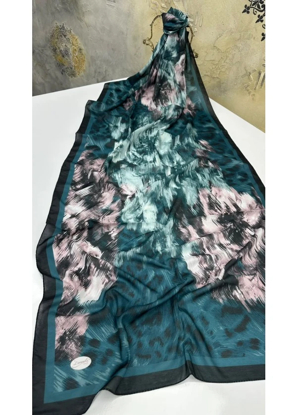 Leopar Desen Pamuk Soft Şal