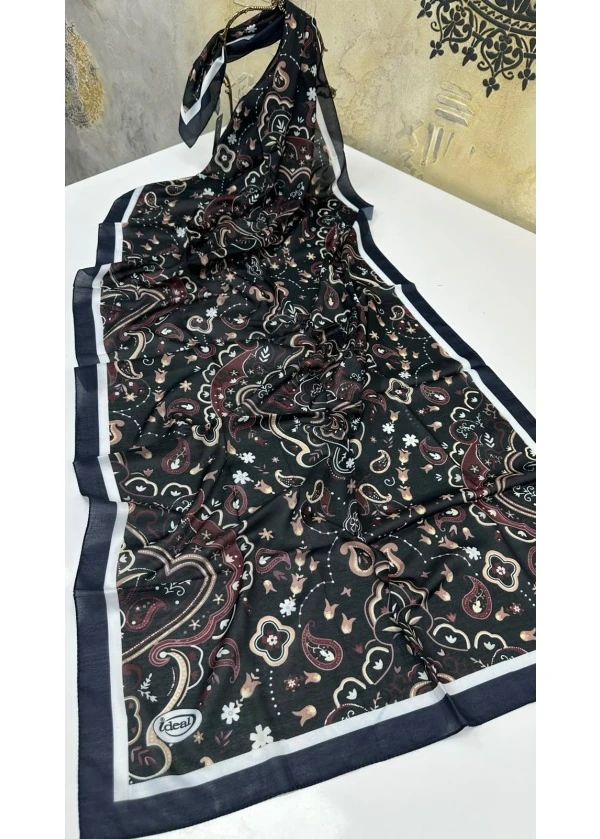 Çiçek Desen Pamuk Soft Şal