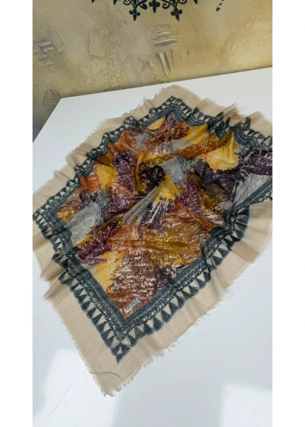 Tüy Flamlı Pamuk Eşarp Yazma