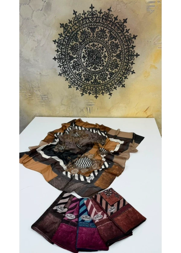 Yasemin Çapraz Şeritli Desen Dikişli Yazma