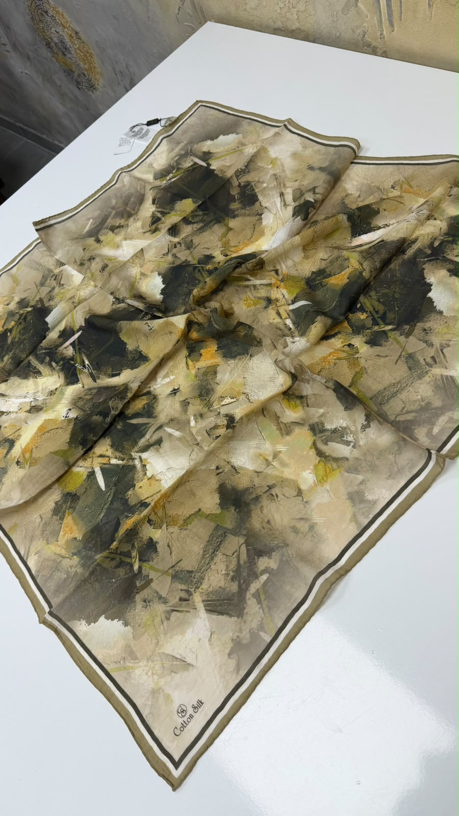 Cotton Silk Mercan Viskon Eşarp Yazma