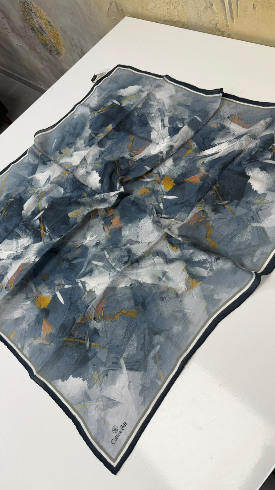 Cotton Silk Mercan Viskon Eşarp Yazma